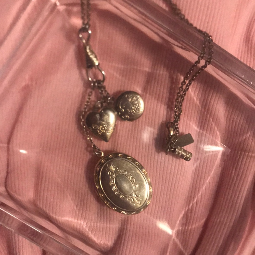 Golden picture necklace